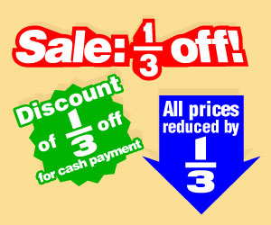 Collection of sale signs.