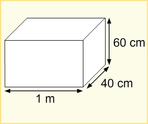 Diagram of planter with dimensions marked: length 1 metre, width 40 centimetres, height 60 centimetres.