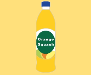 A bottle of fruit juice.
