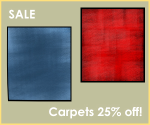 Sale sign: Carpets 25% off!